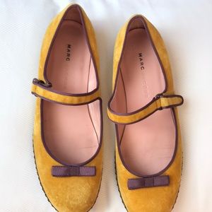 Marc jacobs Velvet mustard Mary Jane shoes